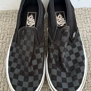 Vans Black Checkered Slip-On Shoes